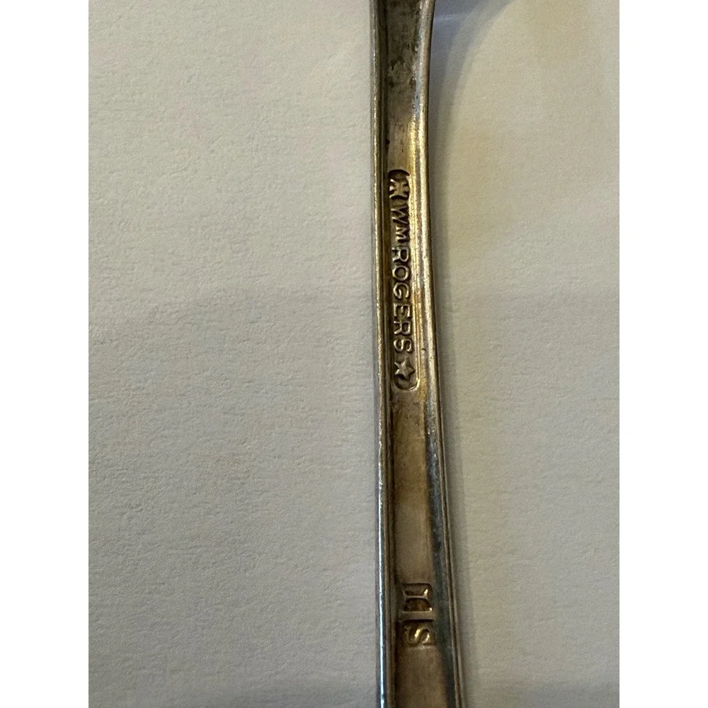 Vintage Wm. Rogers & Son Lady Fair Pickle/ Olive Fork Floral Silverplate 2-Tine
